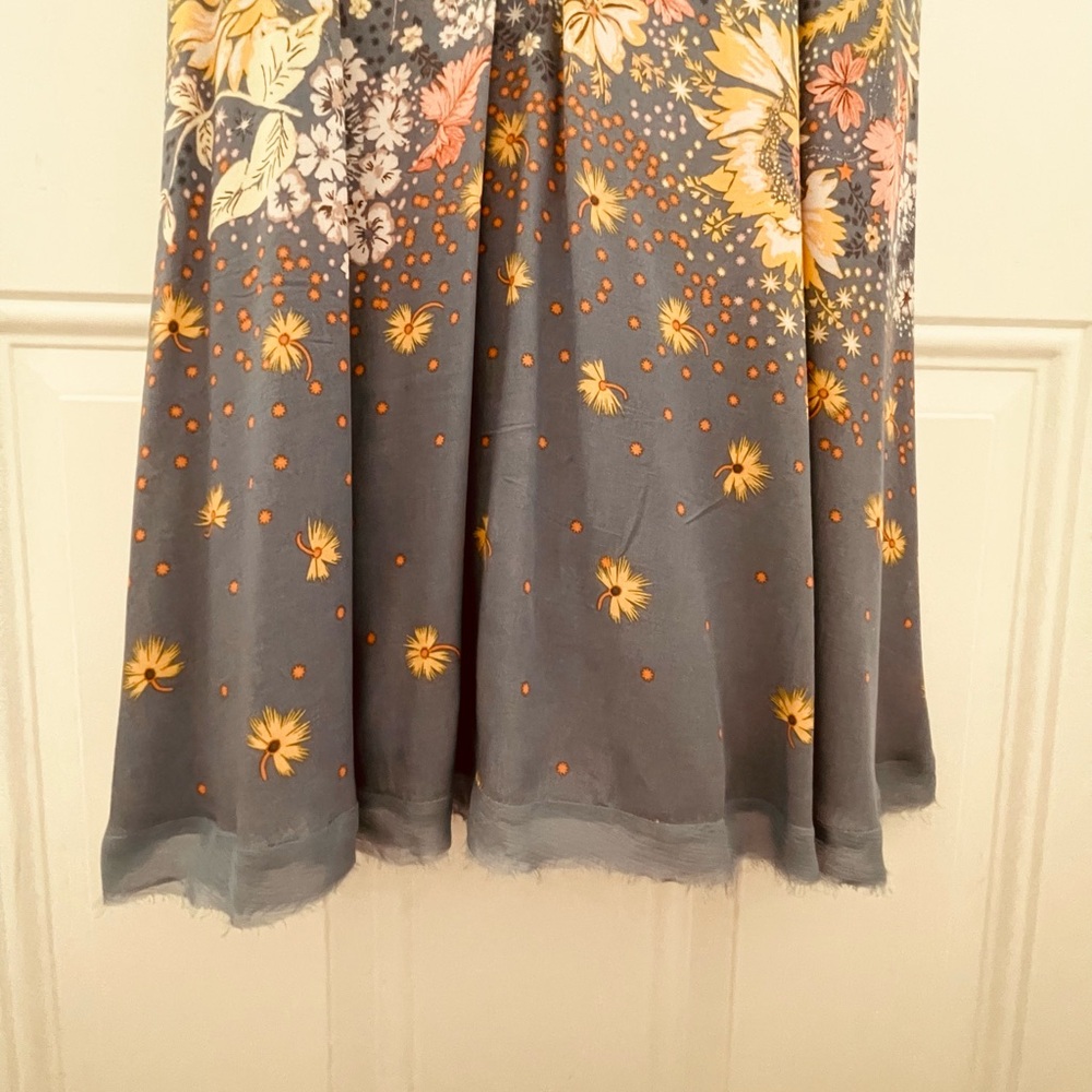 Free People Floral V-Neck Mini Slip Dress - size S - Picture 9 of 10